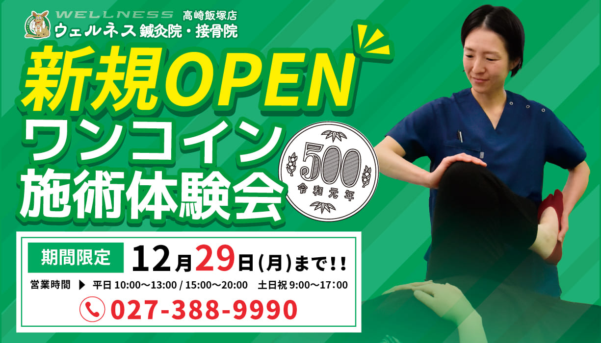 【高崎市】骨盤矯正+姿勢・歪み矯正で根本から改善する！新規OPENキャンペーン実施中